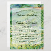 Winery Vineyard Waterverf Wedding Invitations Kaart (Voorkant / Achterkant)