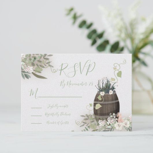 Winery Vineyard Wedding response cards RSVP (Staand voorkant)