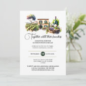 Winery waterverf wijn boerderij wijngaard villa di kaart (Staand voorkant)