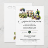 Winery waterverf wijn boerderij wijngaard villa di kaart (Voorkant / Achterkant)