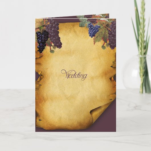 Winery Wedding Grape Vine Folded Uitnodiging