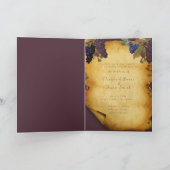 Winery Wedding Grape Vine Folded Uitnodiging (Binnen)