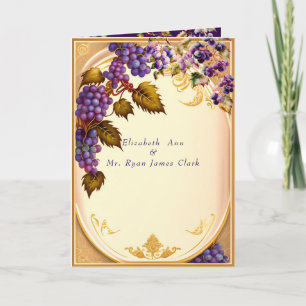 Winery Wedding Grape VIne Gold Filigree
