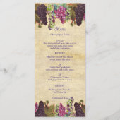 Winery Wedding Grape Vines Rustic Menu (Voorkant)