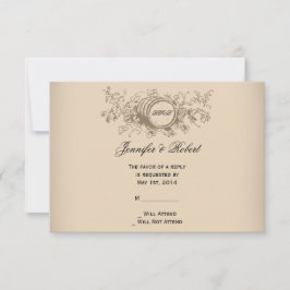 Winery Wedding-kaart RSVP Kaartje