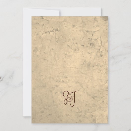 Winery Wedding Save the Date Rustic Monogram (Achterkant)