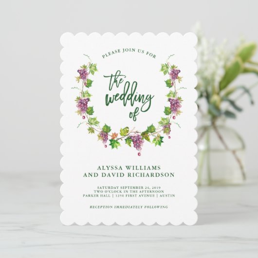 Winery Wedding with Modern Typography | Uitnodigin Kaart (Staand voorkant)