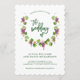 Winery Wedding with Modern Typography | Uitnodigin Kaart