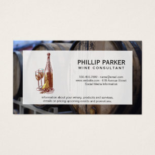 Winery   Wijnvat   Wijnflesje en -glas Visitekaartje