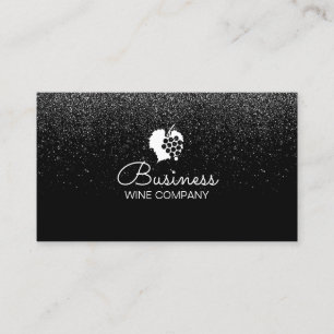 Winery Wine Company Confetti Modern Black Visitekaartje