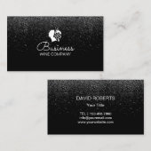 Winery Wine Company Confetti Modern Black Visitekaartje (Voorkant / Achterkant)
