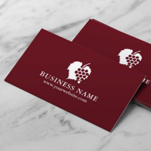 Winery Winemaker Sommelier Grape Logo Red Wine Visitekaartje