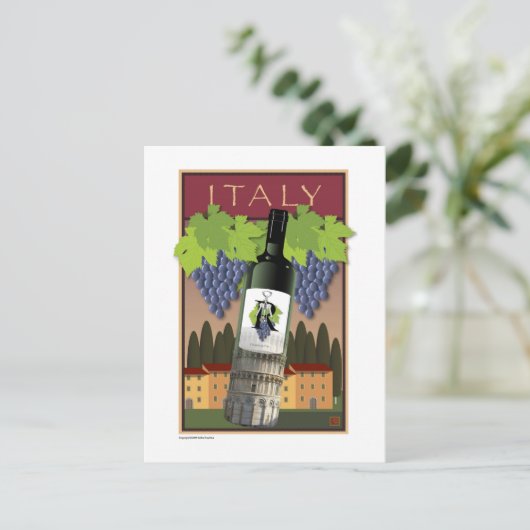 WINES-Corkschroef-Italiaans- Briefkaart (Staand voorkant)