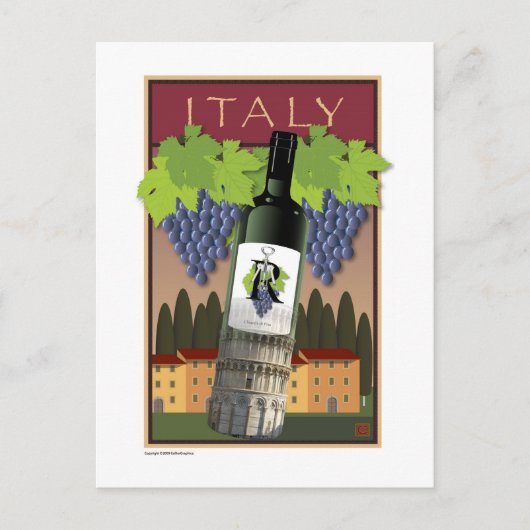 WINES-Corkschroef-Italiaans- Briefkaart (Voorkant)