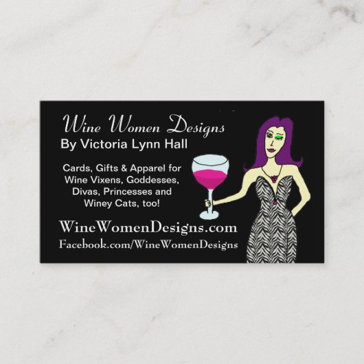 WineWomenDesign.com met Wine Vixen Visitekaartje (Voorkant)
