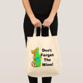 Wineycat "Vergeet de wijn niet!" Winkelzak Tote Bag (Voorkant (product))