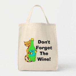 Wineycat "Vergeet de wijn niet!" Winkelzak Tote Bag