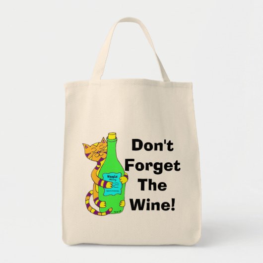 Wineycat "Vergeet de wijn niet!" Winkelzak Tote Bag (Voorkant)