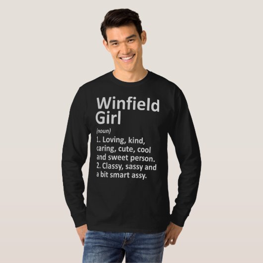 Winfield Girl Al Alabama Funny City Home Roots T-shirt (Voorkant volledig)