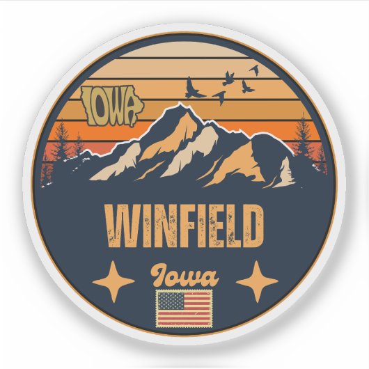 Winfield, Iowa Sticker (Voorkant)
