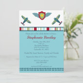 Wing 5x7 Vliegtuiguitnodiging Kaart (Staand voorkant)