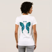 Wing Blauwgroen en Zwart T-shirt (Achterkant volledig)