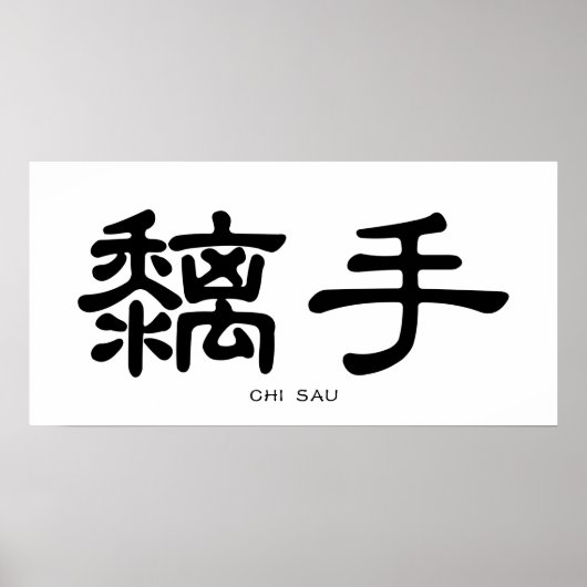 Wing Chun Chi Sau Chinese Calligrafie Poster (Voorkant)
