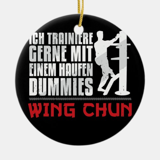 Wing Chun Holzpuppe Haufen Dummies Martial Arts Keramisch Ornament (Voorkant)
