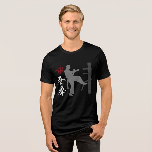 Wing Chun Kung Fu Tri-Blend Shirt (Voorkant volledig)