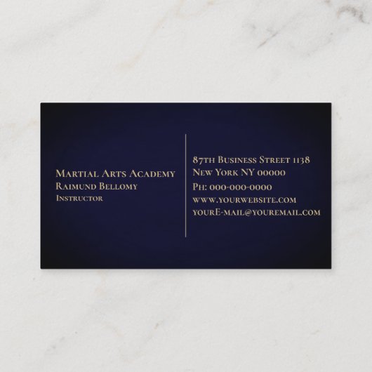 Wing Chun Kung Fu Visitekaartje (Achterkant)