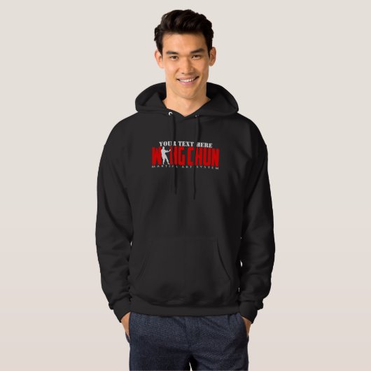 Wing Chun Martial Art System -  tekst Hoodie (Voorkant volledig)