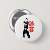 Wing Chun Martial Arts Kung Fu Ronde Button 5,7 Cm (Voorkant /achterkant)