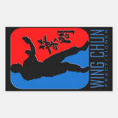 Wing Chun "Practitioner" Embleem Rechthoekige Sticker (Voorkant)