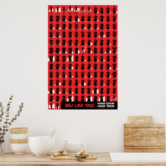 Wing Chun Siu Lim Tao Red Poster (Keuken)