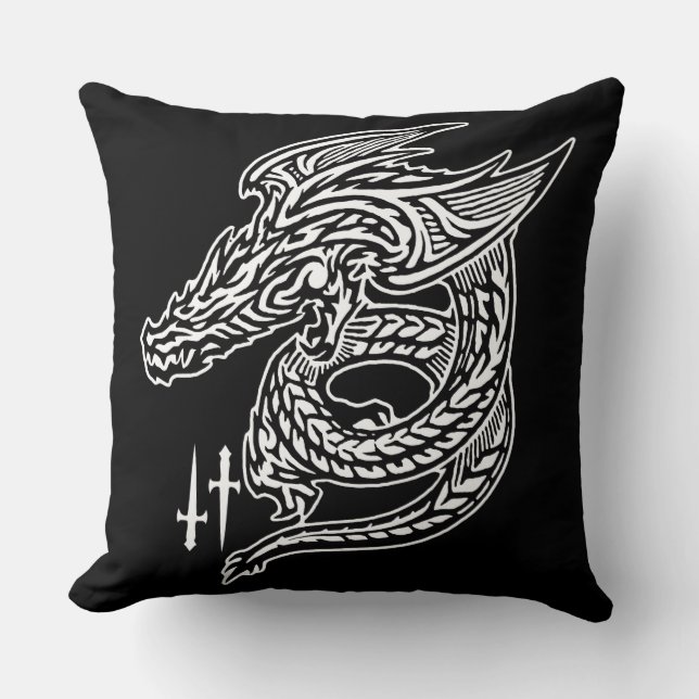Wing Dragon Grade A Cotton Sierkussen 20x20 (Voorkant)