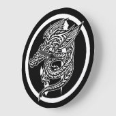 Wing Dragon Ronde (grote) wandklok (Hoek)