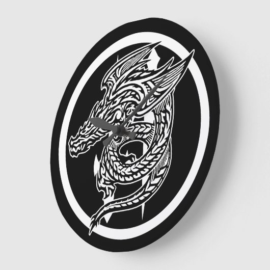 Wing Dragon Ronde (grote) wandklok (Hoek)