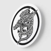 Wing Dragon Ronde (Grote) wandklok (Hoek)