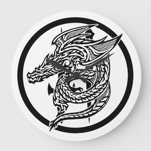 Wing Dragon Ronde (Grote) wandklok (Voorkant)