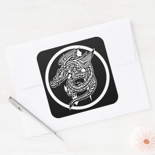 Wing Dragon Square Stickers (Envelop)
