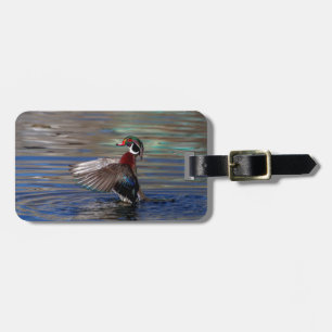 Wing Flapping Wood Duck Bagagelabel