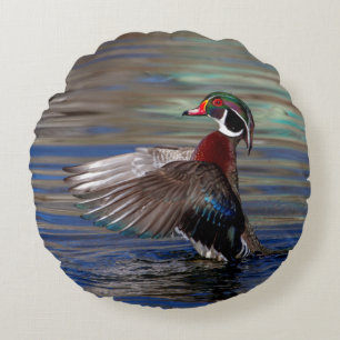 Wing Flapping Wood Duck Rond Kussen