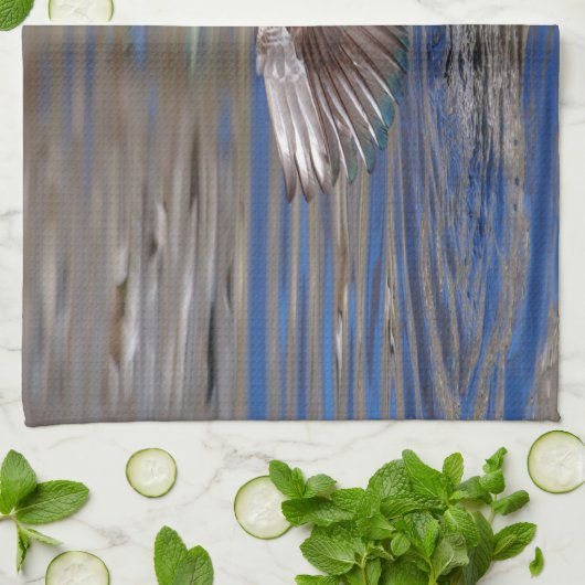 Wing Flapping Wood Duck Theedoek (Gevouwen)