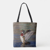 Wing Flapping Wood Duck Tote Bag (Achterkant)