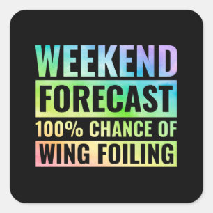 Wing Foiling Hydrofoil Surfing Surfing Surf Water  Vierkante Sticker