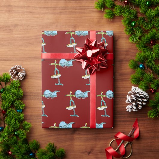 Wing Foiling Stickman Cadeaupapier (Feestdagen Geschenken)