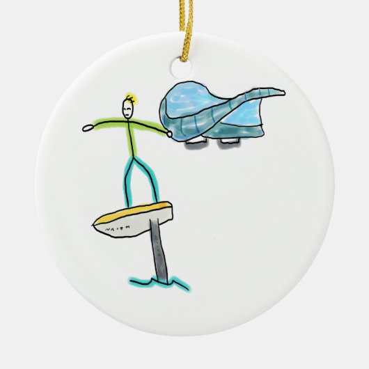 Wing Foiling Stickman Keramisch Ornament (Voorkant)