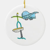 Wing Foiling Stickman Keramisch Ornament (Achterkant)