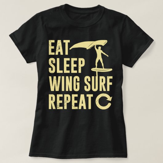 Wing Folie Eat Sleep Wing Surf Herhalen Wing Foile T-shirt (Design voorkant)