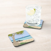 Wing Folie Surfers Pandanus Tree at Beach Naam toe Bier Onderzetter (Rechterzijde)